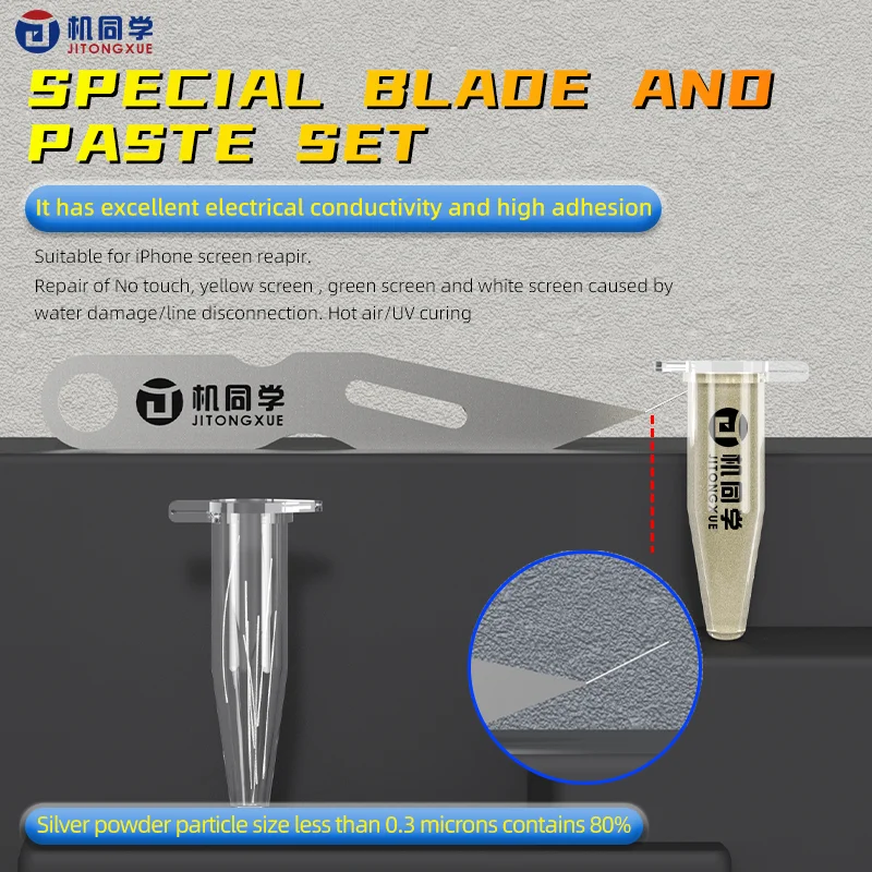 JTX Nano Conductive Silver Paste Repair Patching Blade Set For iPhone Screen Water Ingress Cause Yellow/Green Circuit Tool