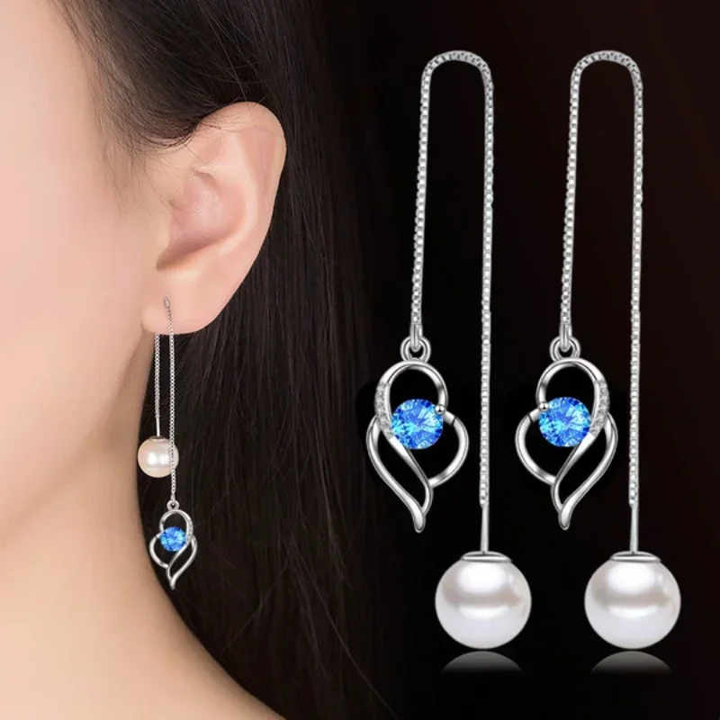 Delysia King  New feminine long heart-shaped earrings