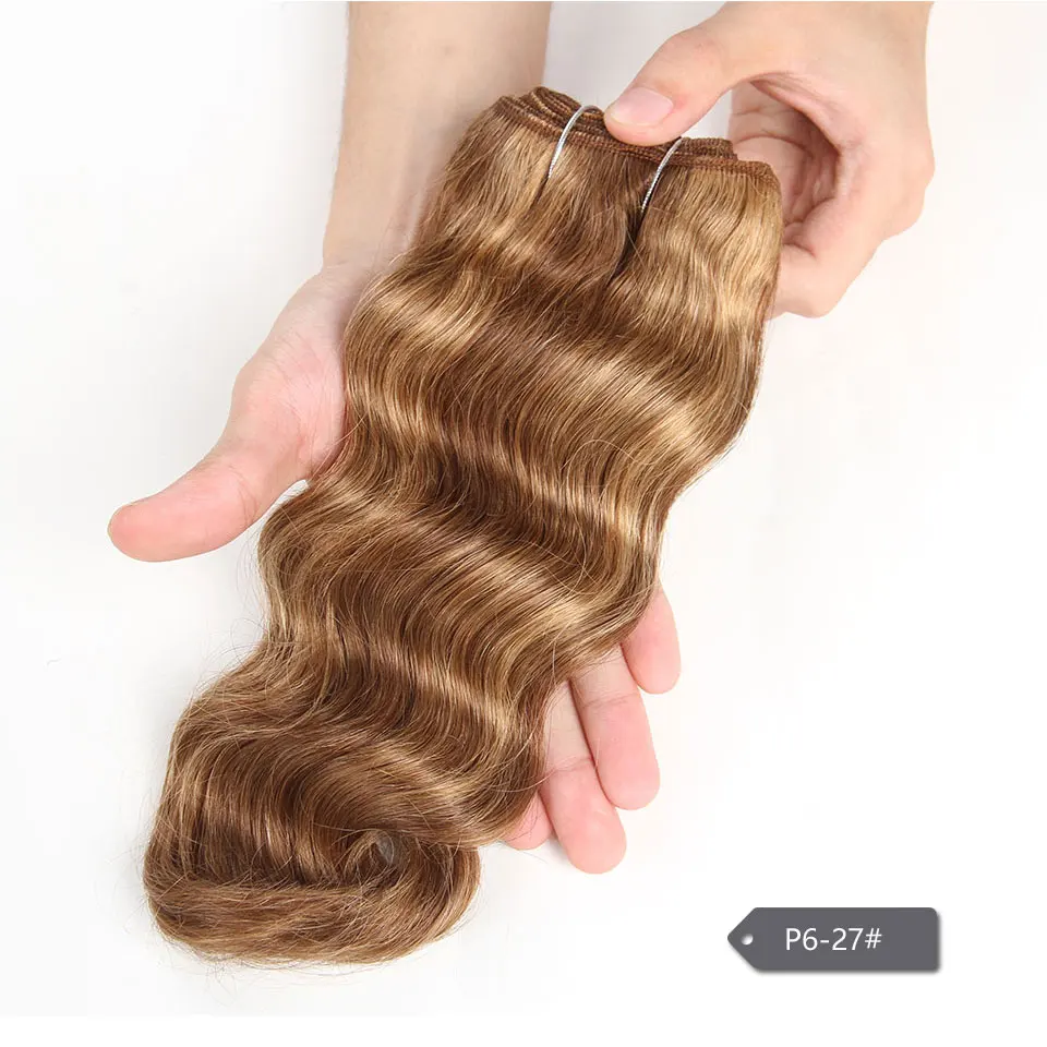 Paquetes de Cabello Humano Brasileño Body Wave P4/27 P6/27 Rojo 99J Ombre T1B/27 Extensiones de Cabello Remy Doble Drawn para Negras 3
