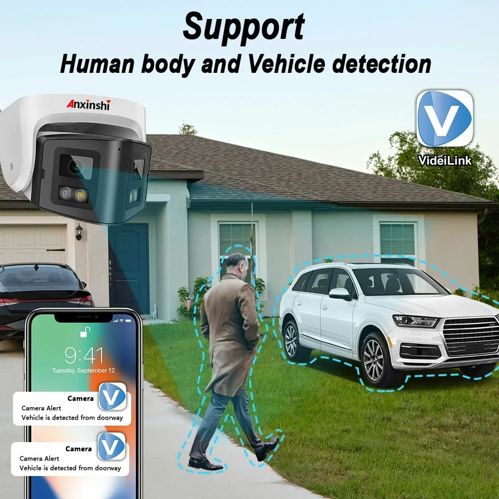 8CH 4MP HD Dual Lens Network Camera Kit With Night Vision P2P Support And Vehicle Detection POE IP Camera System