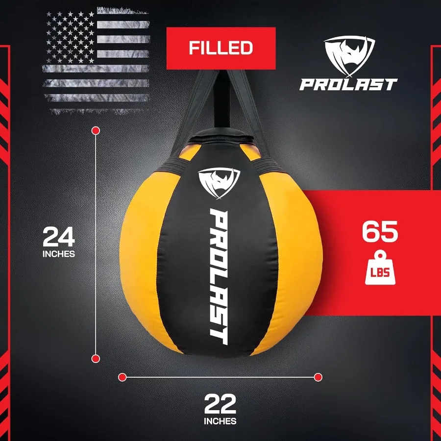 كيس تثقيب ثقيل على شكل كرة للبالغين بخطاف علوي للجسم، معدات تدريب الملاكمة MMA Muay Thai المملوءة #4