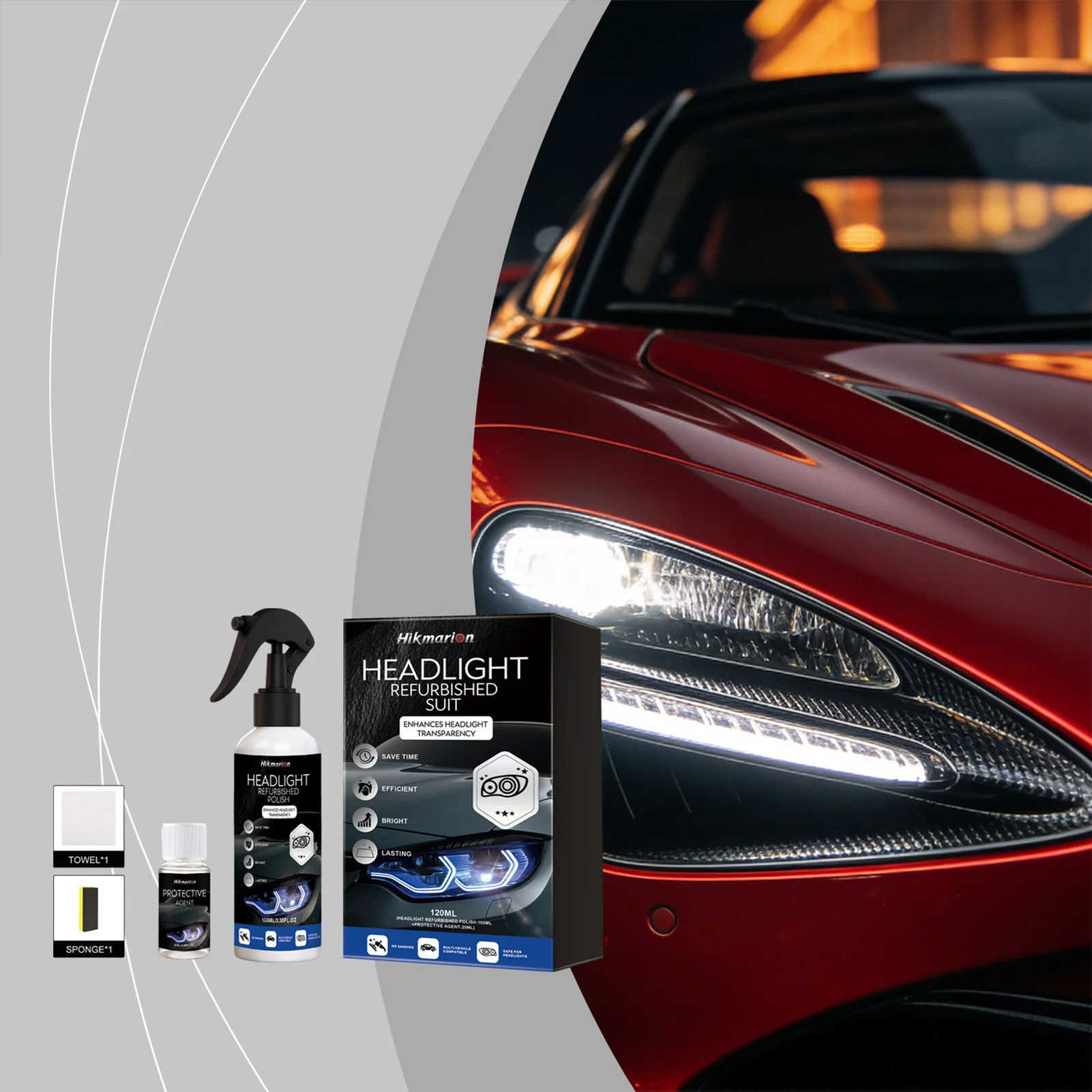 Headlight Restoration Kit Car Lamp Cleaner Polisher For Daily Renovations Sedan SUV MPV