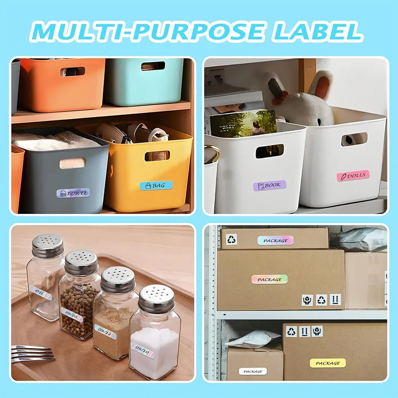 Fita de etiqueta térmica gradiente 12x40mm, colorida, autoadesiva, rolo de papel para impressão, à prova d'água, presente, nome, preço doméstico