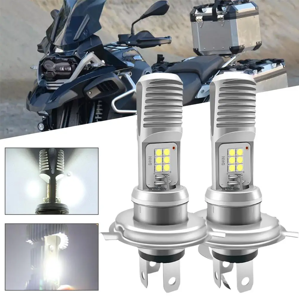 Motorcycle Light Herringbone 12 Beads Double-sided Built-in Luminous Three-claw Front Bulb High-brightness 12v Car Light T8l9