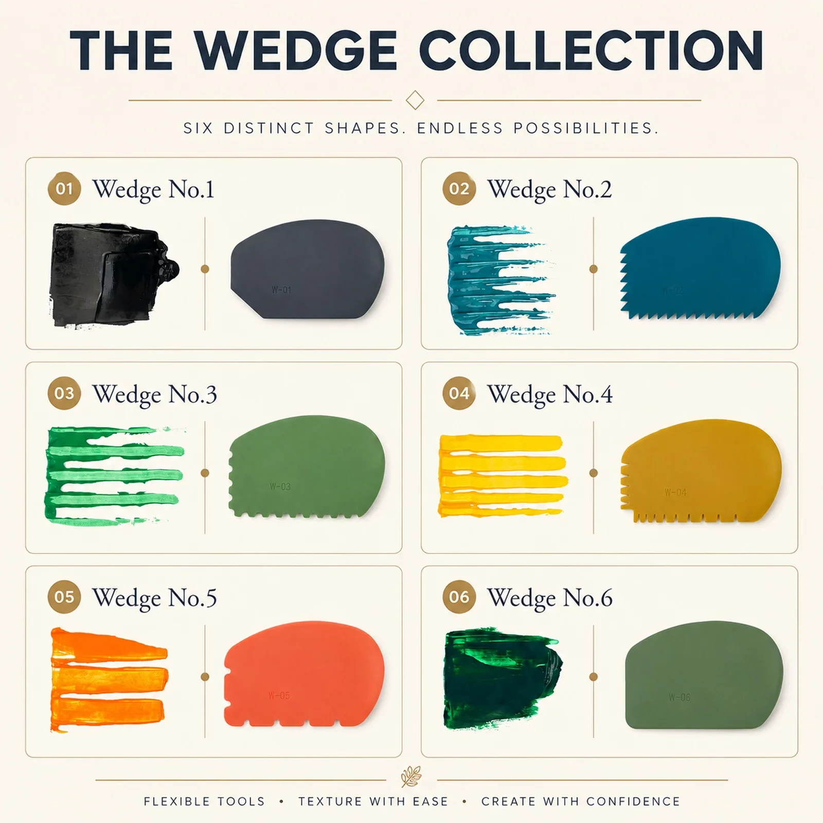 Flexible Silicone Wedge Tools for Oils,Acrylics,Clays,Encaustics Heat-Resistant Art Supplies for Texturizing and Moving Paints view 3