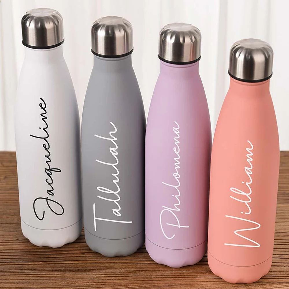 Personalisierte Wasser Flasche Benutzerdefinierte Isolierte Flasche Sport Wasser Flasche Heißer Kalten Thermos Hochzeit Geschenke Brautjungfer Trinkgläser