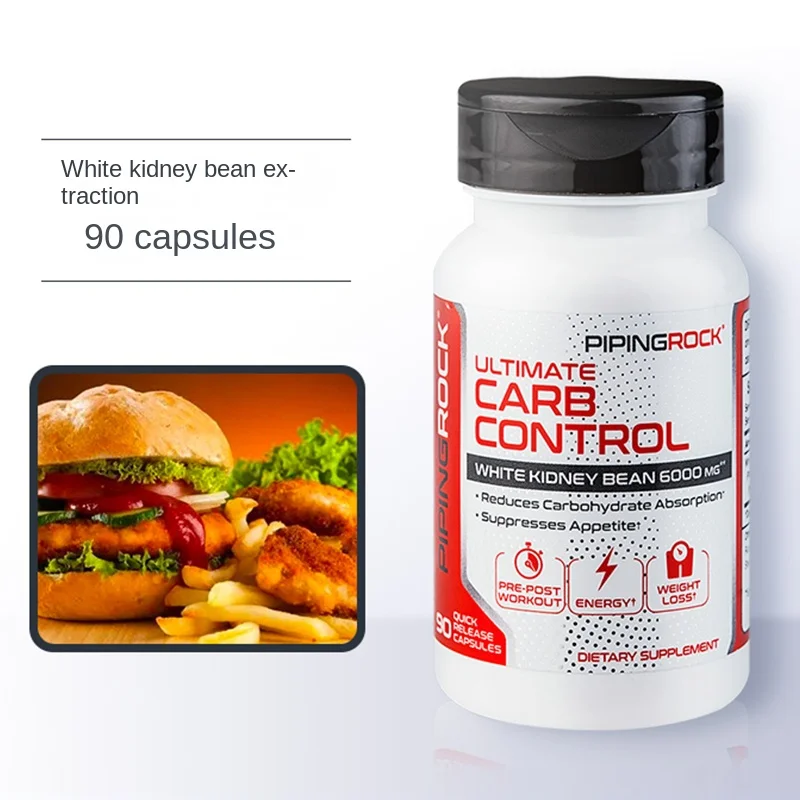 90 Pills White Kidney Bean Hydrolyzed Dietary Fiber Tablet Enzyme Extract to Control Appetite Inhibit Carbohydrate Absorption