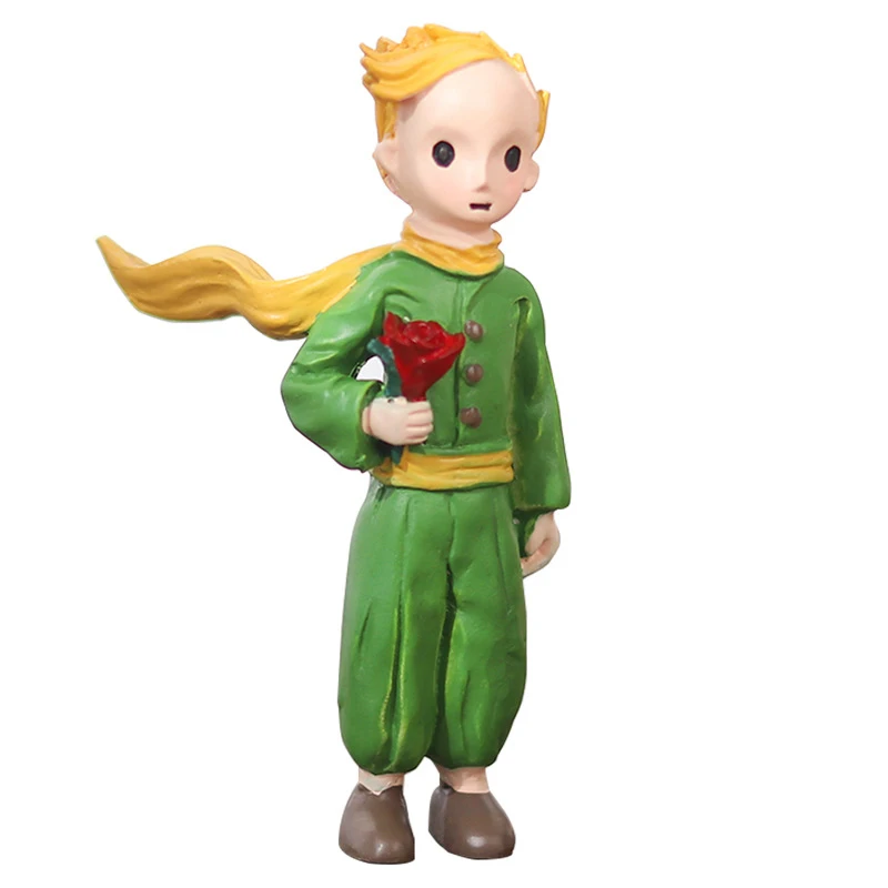 Precioso figura de acción de la rosa del Principito, figura de resina de zorro, modelo de colección, muñeca para niña, regalo para niño, decoración de escritorio para el hogar