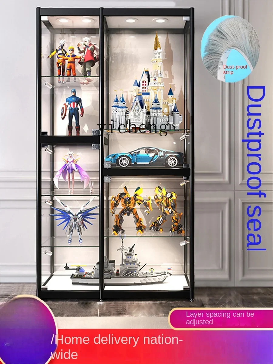 Hand-Made Display Cabinet Glass Shelf Products Household Sealed Dustproof Showcase