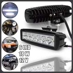 6LED Car Work Light 18w Spotlight High Bright LED Aluminum Alloy Waterproof Auto Offroad SUV Truck Headlights Driving Lamp 12V