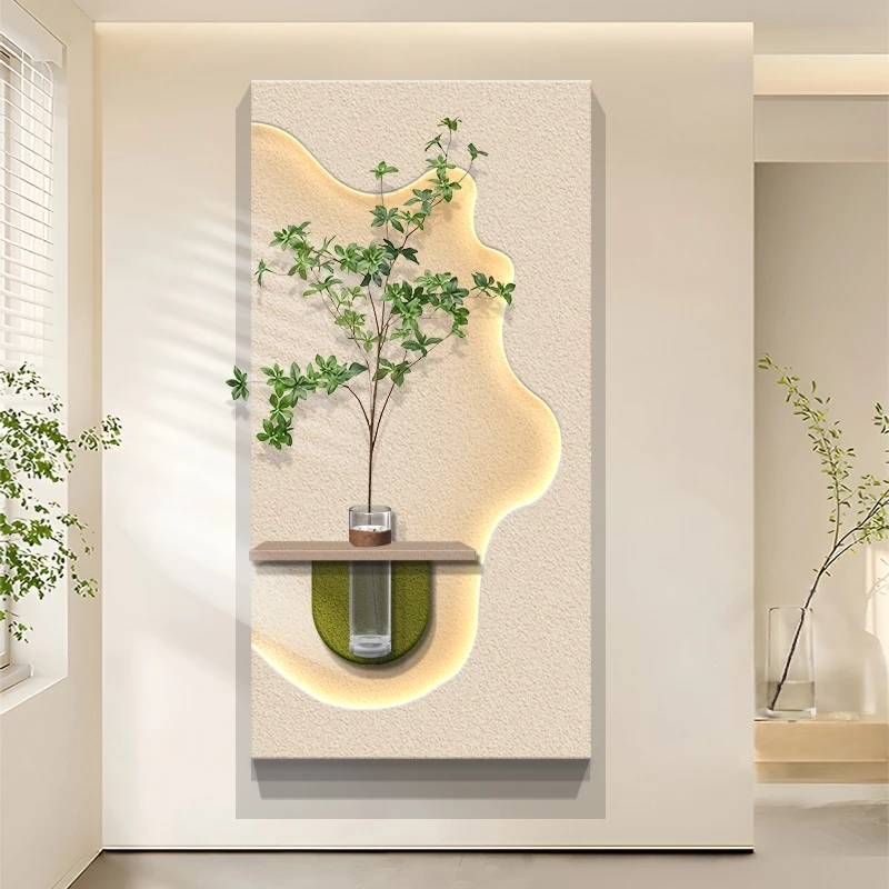 Entrance Decoration LED Wall Lamp Green Plant Corridor Hallway Modern Hanging Painting High-end Living Room Create Mural Light