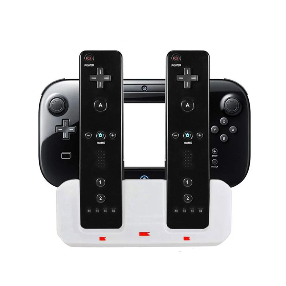 Wii U 게임패드용 스마트 충전 스테이션 도크 스탠드 충전기, 원격 컨트롤러 A9LC (흰색)