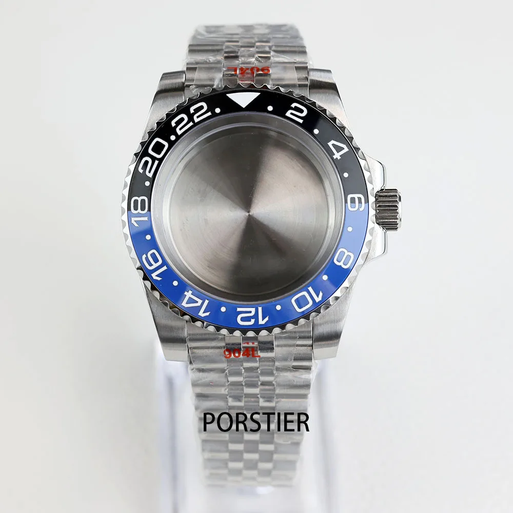 40mm Watch Case 904L Stainless steel Jubilee bracelet Sapphire Glass for Seiko NH34 NH35 /36 Movement GMT Yacht-Master Cases image 3