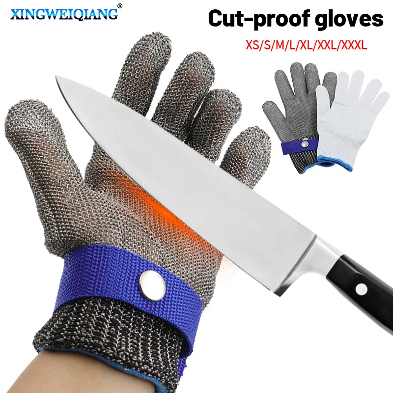 

Anti-cutting metal gloves Labor protection Hand protection Stainless steel wire gloves for cutting and slaughtering saws