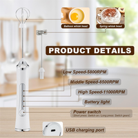 USB electric egg beater, coffee milk frother, 3-speed handheld cream mixer, cream stick, kitchen tool, food mixer