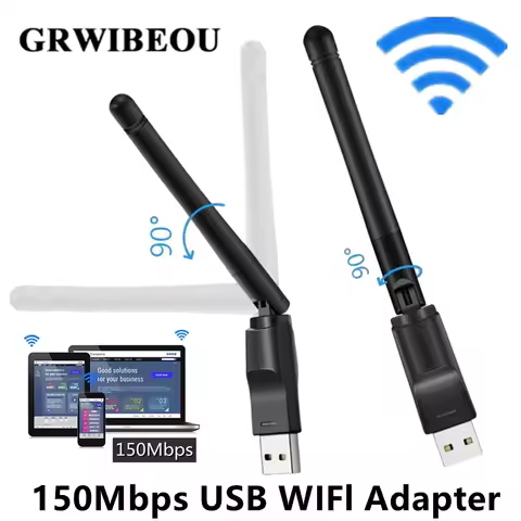 MT7601 Wireless WiFi Adapter 150Mbps USB 2.0 Network Card 802.11 b/g/n 2.4GHz Mini Dongle with Antenna for PC Laptop Windows