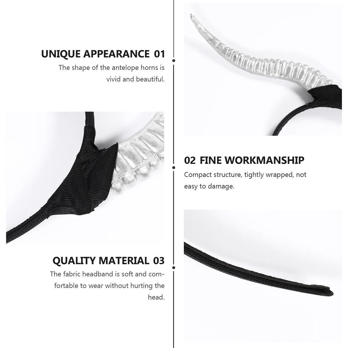 

Plastic Durable Halloween Hair Accessories Sheep Horn Headband Golden Women Costume Decor Festive Party Props Stylish Design