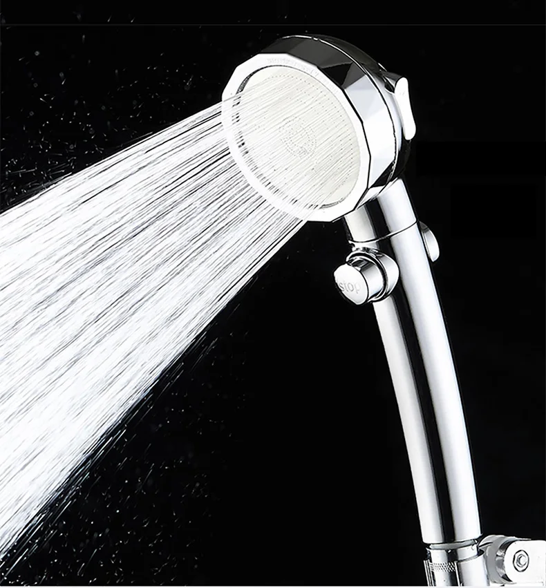 ZHANGJI Water Saving High Pressure Shower Head Hand Hold Round Bathroom Accessory Chrome ABS Shower Heads