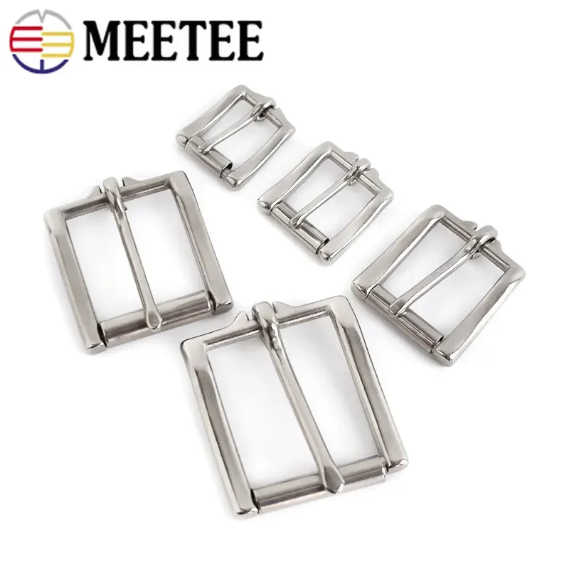 Meetee 1pc/2pcs 17/20/26/34/38mm Stainless Steel Belt Buckle Head Bag Strap Adjust Pin Buckles DIY Luggage Hardware Accessories