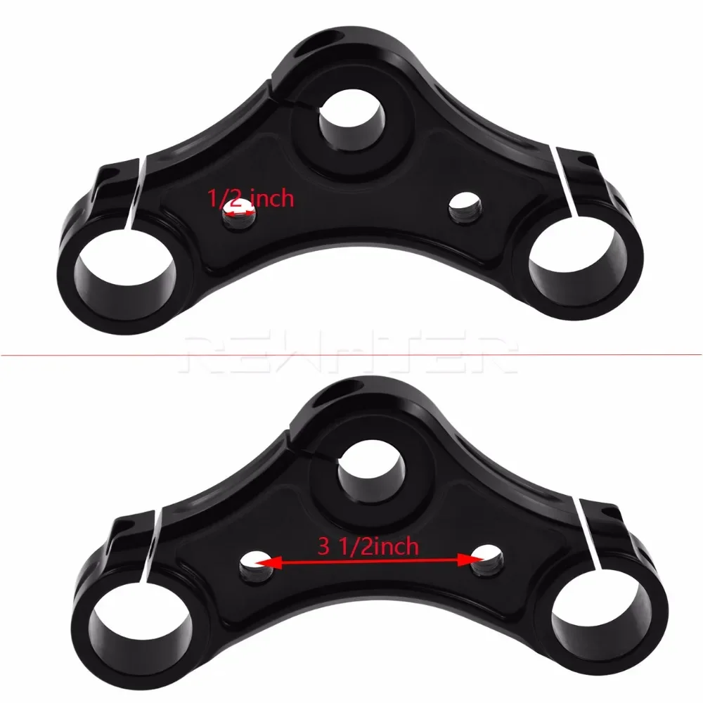 Triple pince pour moto Harley Sportster XL, billette CNC noire avec trous de montée, 883, 2004, 2012, 2013, 2014, 2016