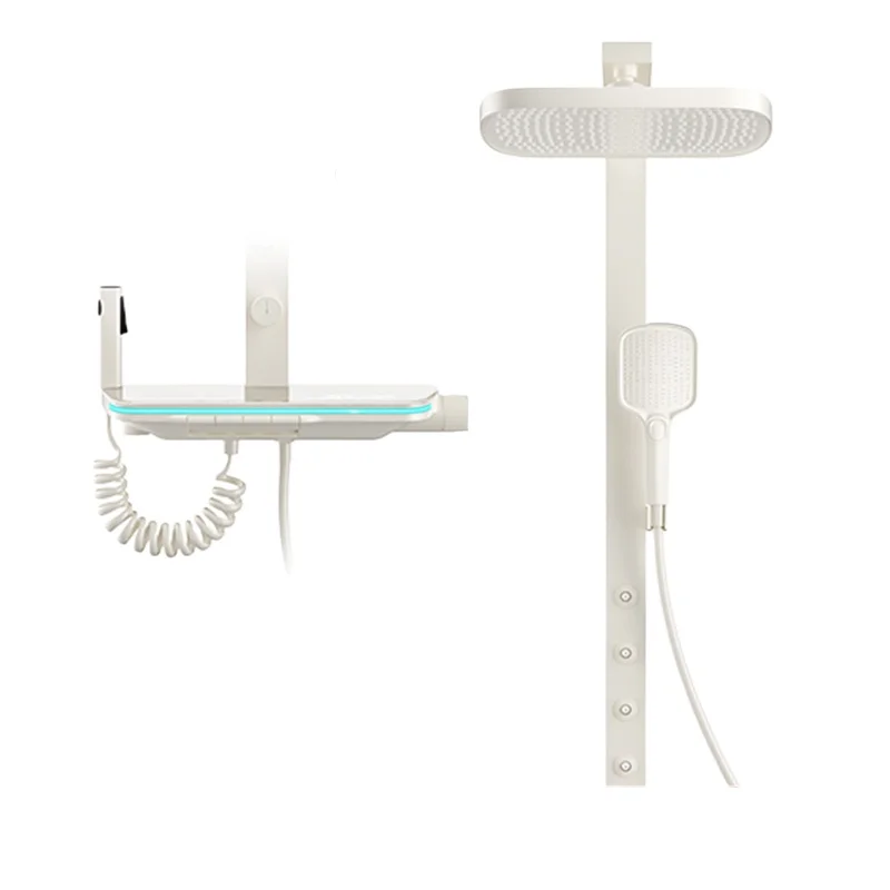 

С распылителем на талии, душевой набор с постоянной температурой, бытовой минималистский стиль, белый душ для ванны в кремовом стиле 80086.