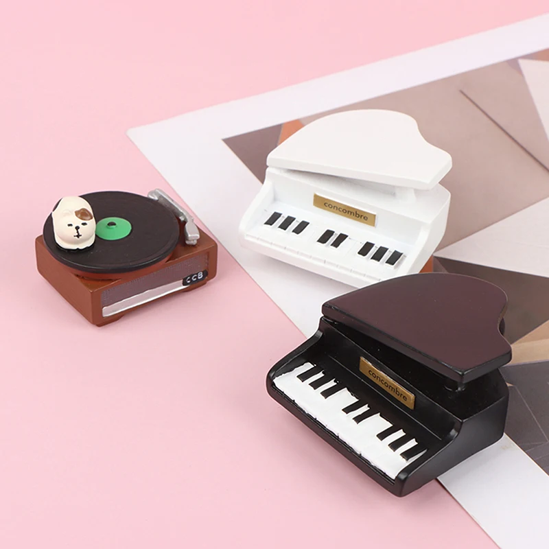 

1:12 Dollhouse Miniature Piano Musical Instrument Record Player Model Doll Decor maisons de poupées игрушки