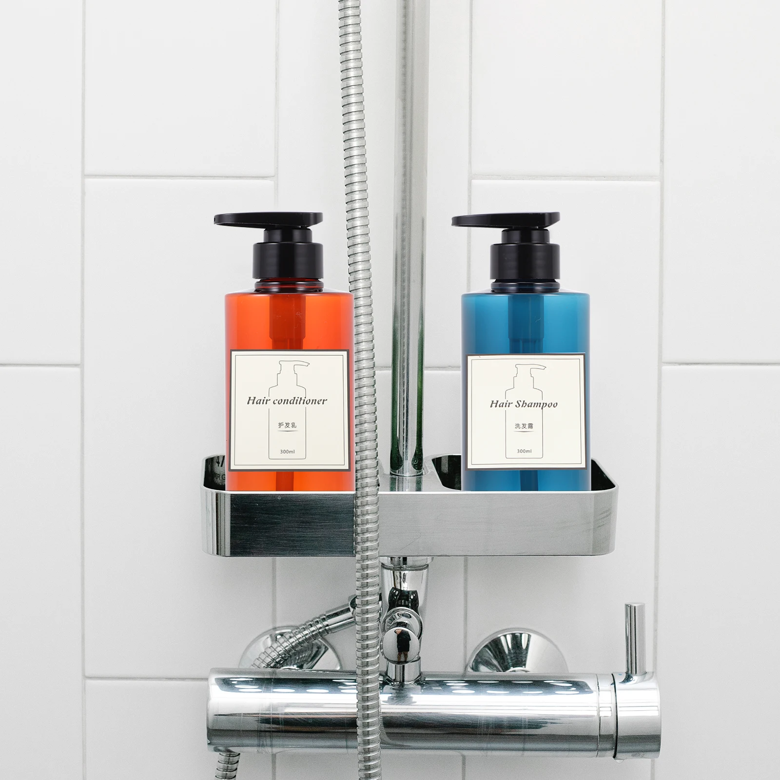 

3set Lightweight Press Type Bottle Reusable Shampoo Dispenser Portable Shower Gels Container Bath Accessory