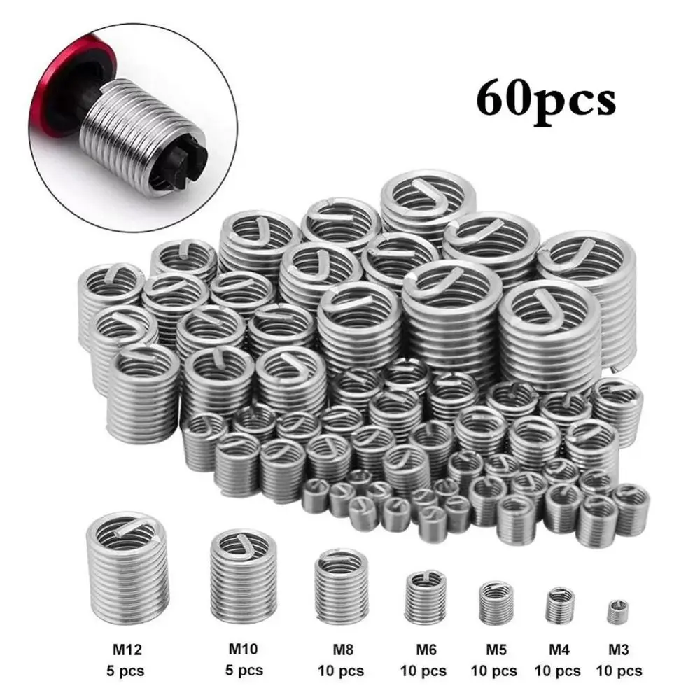 

Stainless Steel Wire Thread Insert Super Strong M3 M4 M5 M6 M8 M10 M12 Fastening Thread Insert Assortment Kit Spiral Wire Insert