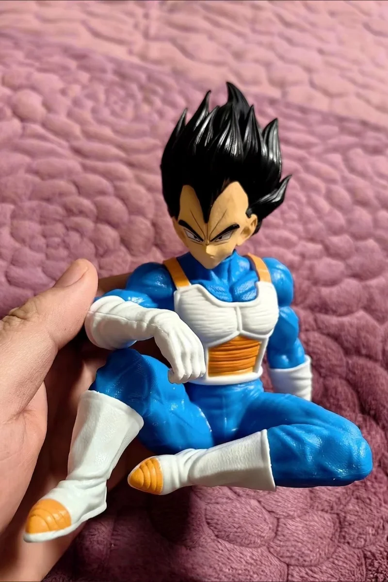 New 15cm Animation Dragon Ball Z Action Figures Super Saiyan Vegeta Sitting Position Model Toys  PVC Statue Collection Gift