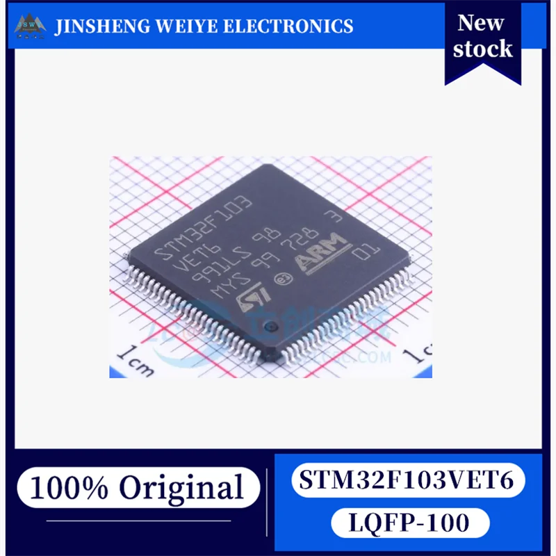 

(5/50pcs) STM32F103VET6 LQFP100 Original 100% 32-bit Microcontroller ARM®Cortex®-M3 512KB Flash, 64KB SRAM 72MHz In Stock