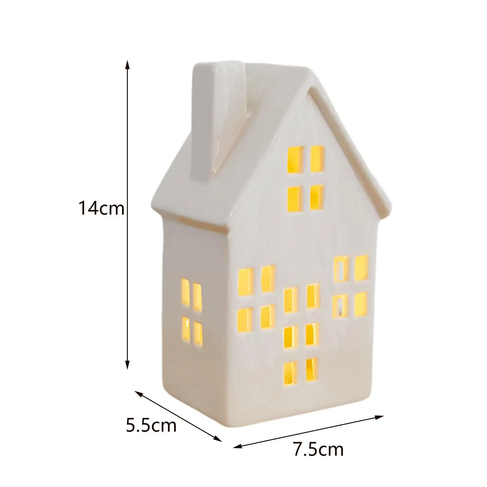 Light up Christmas Village Xmas Decor Crafts Collectible Decorative Rustic Ceramic Houses for Home Farmhouse Desk Indoor Shelf