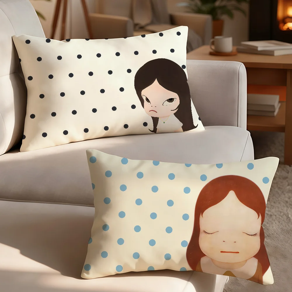 Art Y-Yoshitomo Nara Pillow Case Suitable For Decorating Homes Bedrooms Children Room Sofas And Other Places