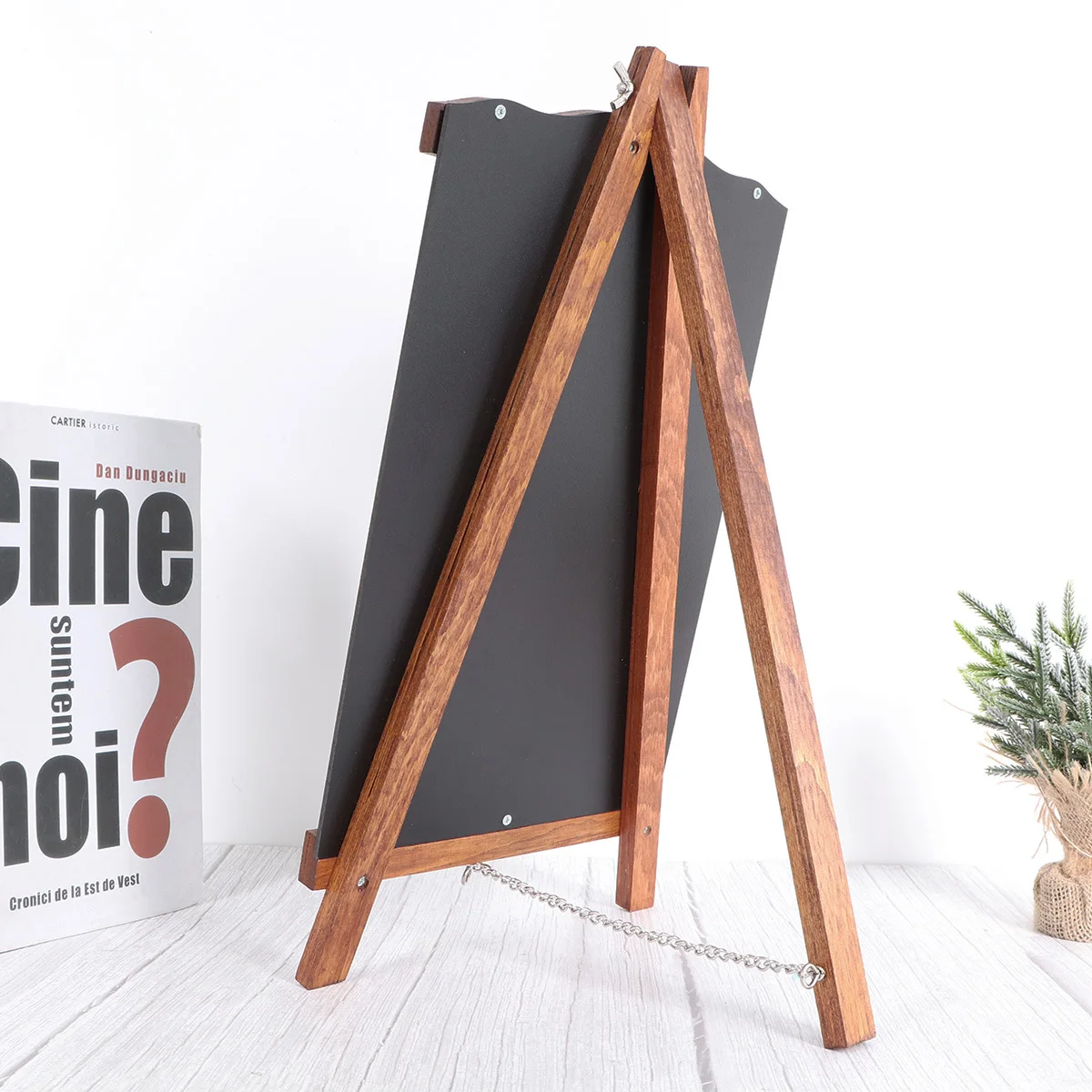 السبورات الصغيرة حامل سطح المكتب الخشبي علامات السبورة القابلة للمسح لطاولة عيد الميلاد للأطفال الحرف مكان بطاقات هدايا الحفلات #3