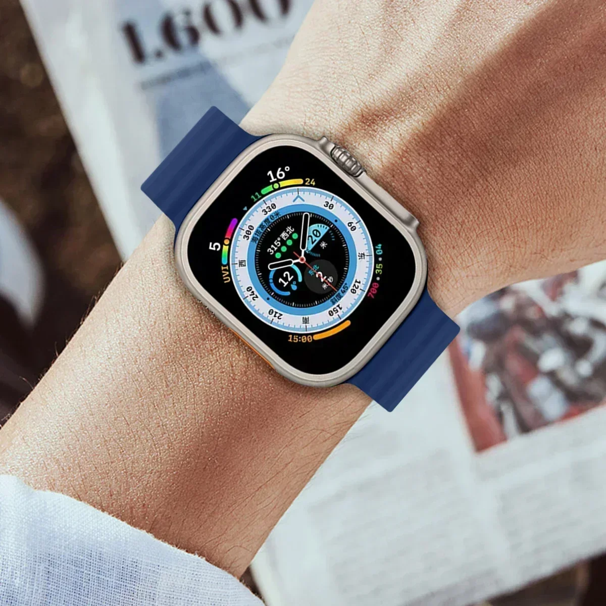 Ремешок с магнитной пряжкой для Apple Watch Band Ultra2 49 45 мм 44 40 мм 41 мм 38 42 мм Силиконовый браслет для IWatch Series 7 6 3 Se 8 9