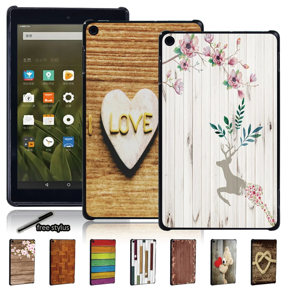 Case for Fire HD 10 11th/Fire HD 8 Plus/Fire HD 10/Fire 7/Fire HD 8 6th 7th 8th 10th Wood Pattern Tablet Hard Shell Case