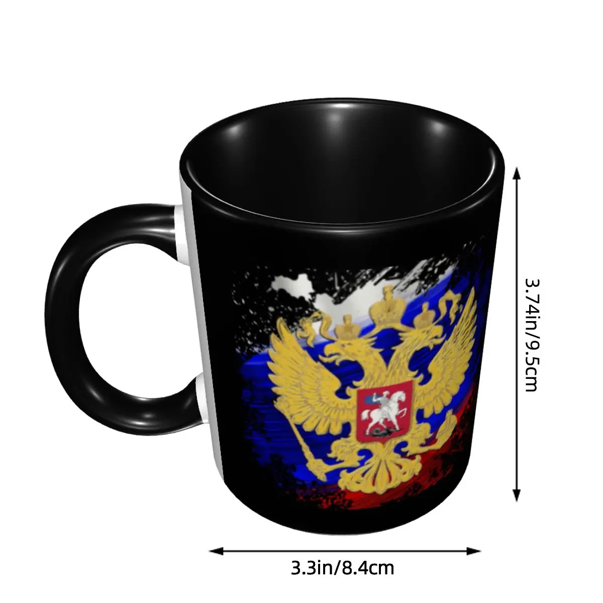Russian Eagle Coat Of Arms Coffee Mugs DIY Personalized Russia Flag Ceramic Milk Tea Mug view 2