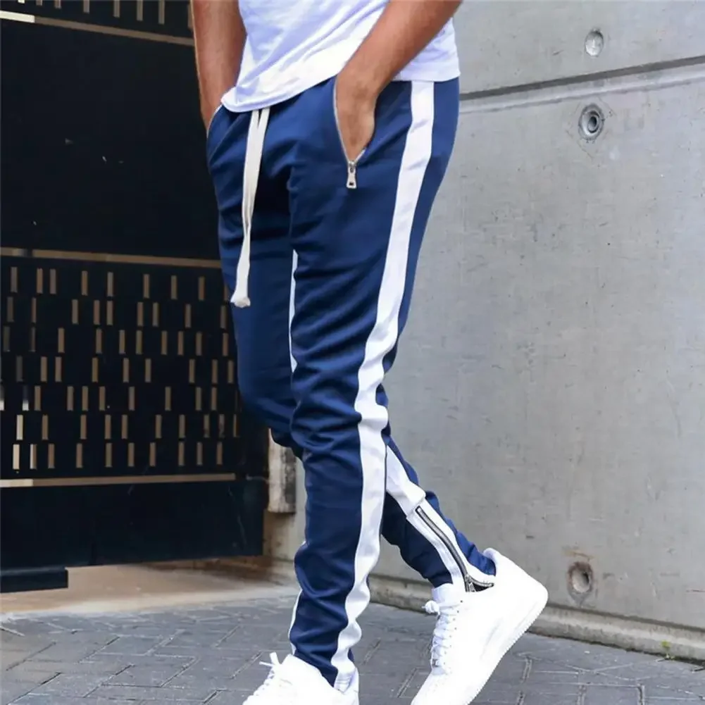 Fashion Mens Sports Joggers Casual Stitching Pants Fitness Men Sportswear Tracksuit Bottoms Skinny Sweatpants Gyms Track Pants