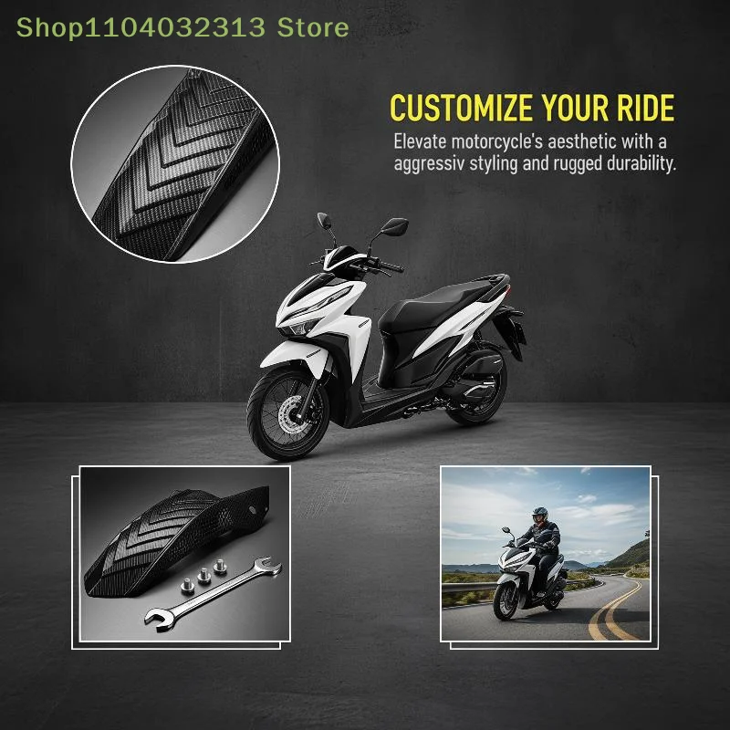petiteClick 125i 150i V1 V2 V3 Rear Tire Mud Hugger Black Hollowing Durable ABS Motorcycle Dirt Protection Accessoryaccessories