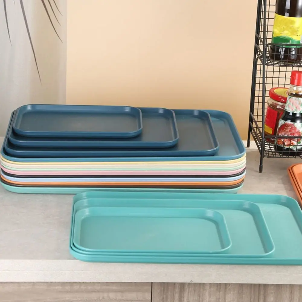 Multiple Colors Rectangular Plastic Pallet Tray Food Bread Pan Storage Tray Hotel Service Tray Dessert Pallet Hotel Service Tray