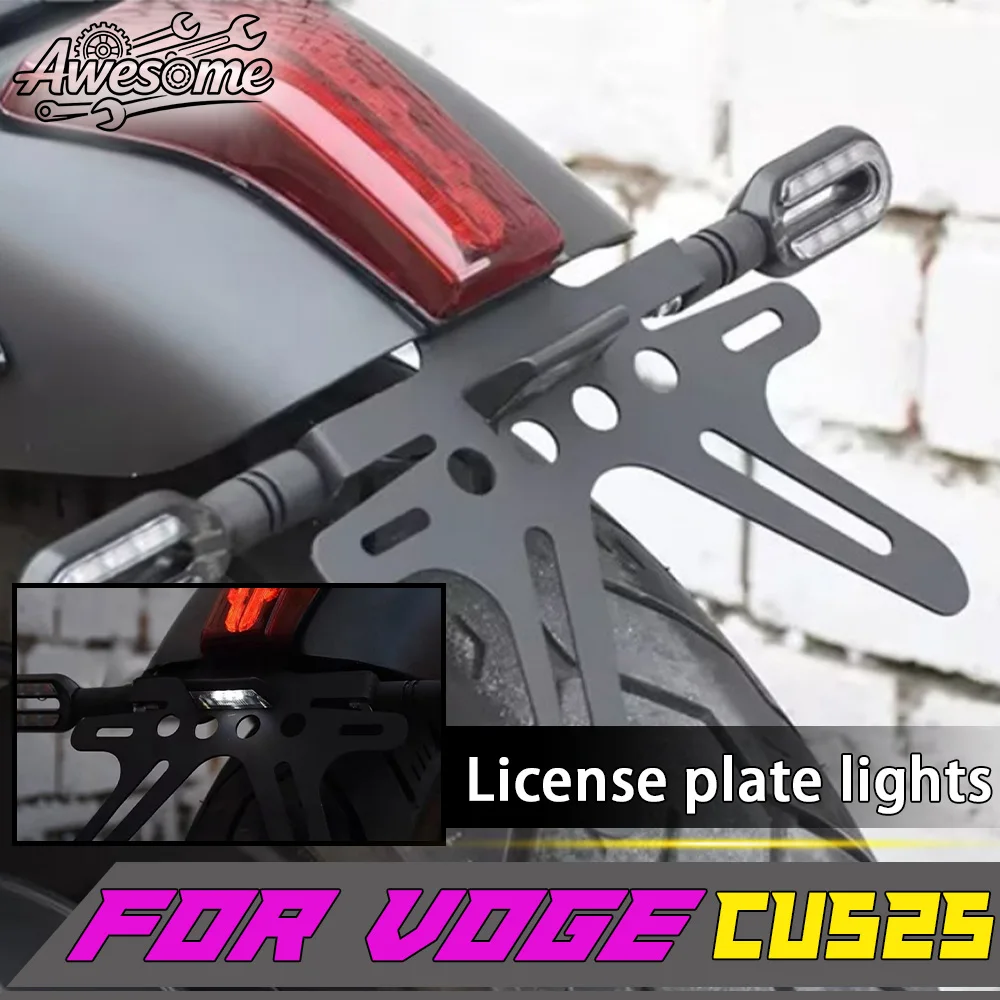 Motorcycle Stainless Steel Rear Plate Bracket Turn Signal Support for Loncin VOGE CU525