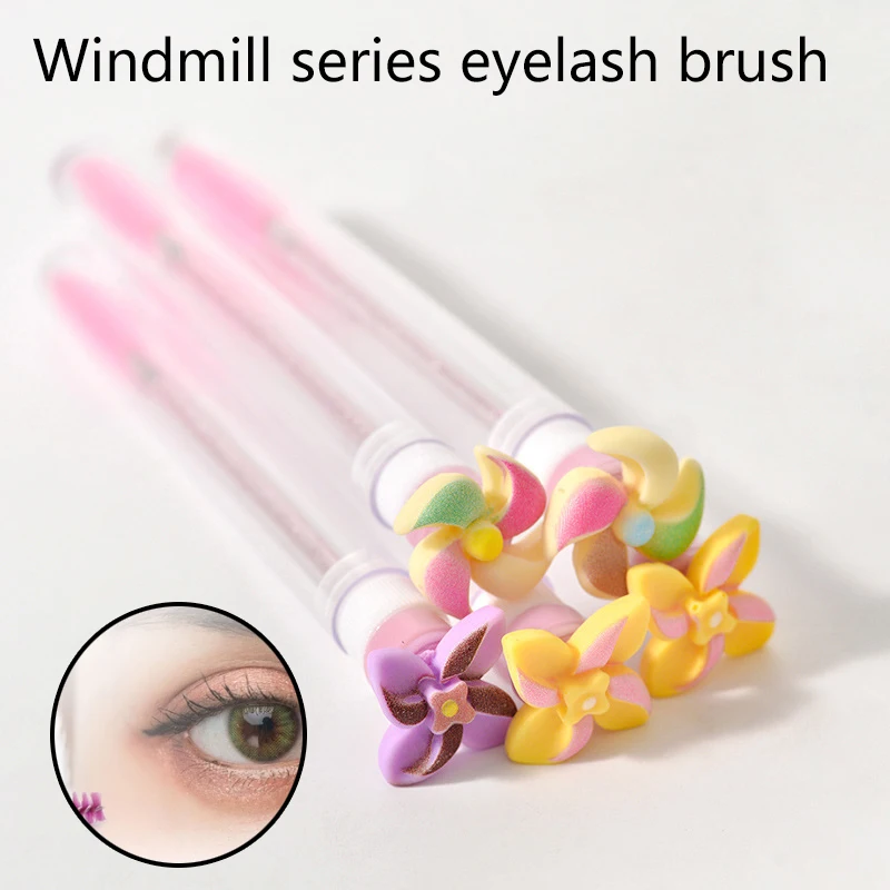 1 Stuks Draaibare Windmolen Herbruikbare Wimper Borstel Buis Plastic Draagbare Mini Lash Kam Container Glitter Mascara Wand Make-Up Tool