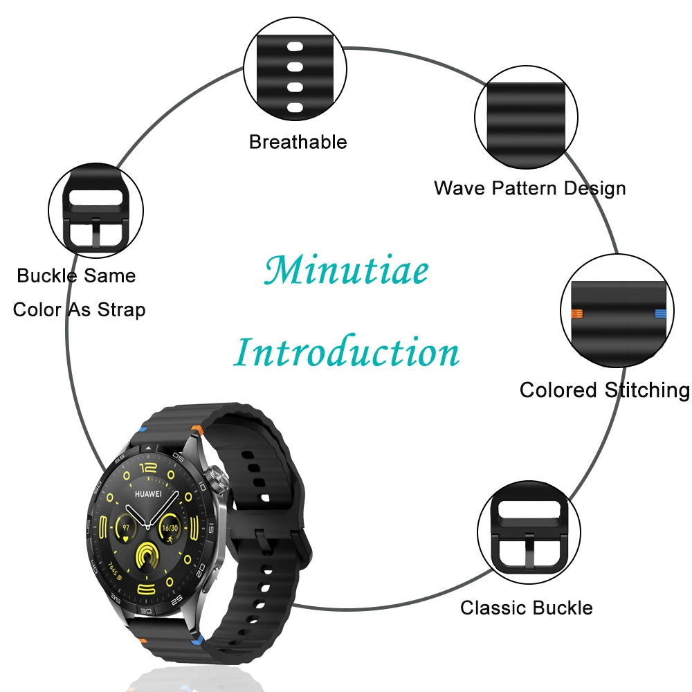 Cinturino per Huawei Ultimate Silicone impermeabile leggero 22mm universale per Huawei Watch 4 3 2 Ultimate GT3/GT2 Pro 46mm Band