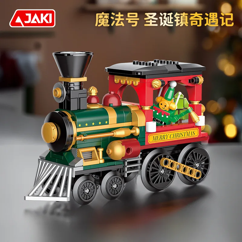 Christmas Train Candy House Tree Building Block Kit Educational Assembly DIY Toys Ornament Decoration Children Xmas Gifts JK5160