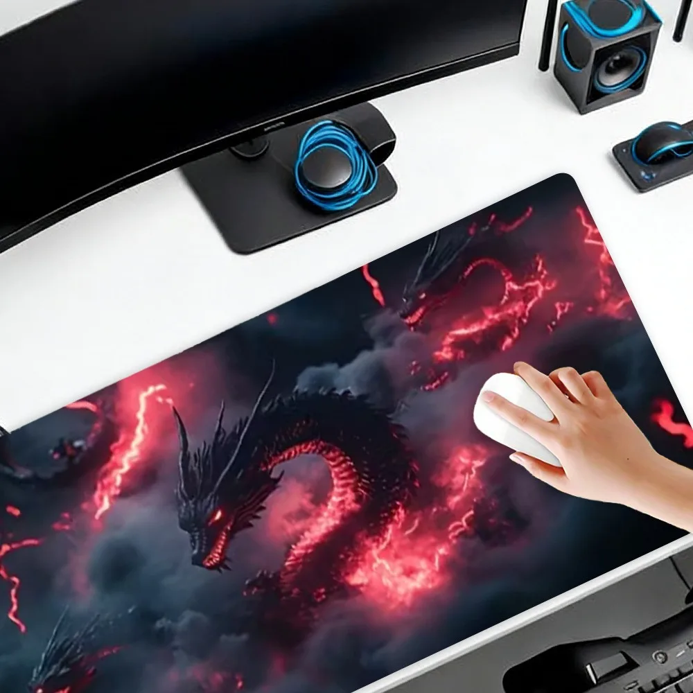

Esports game mouse pad,featuring Red Flame Multiheaded Dragon artistic design alfombrillas gaming alfombrillas para escritorio