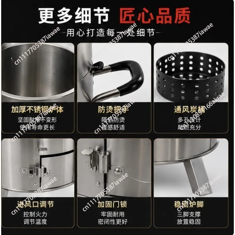 Household Barrel Chicken Swing Fire Roast Chicken Stove Commercial Stove New Barbecue Stove Thickened Outdoor