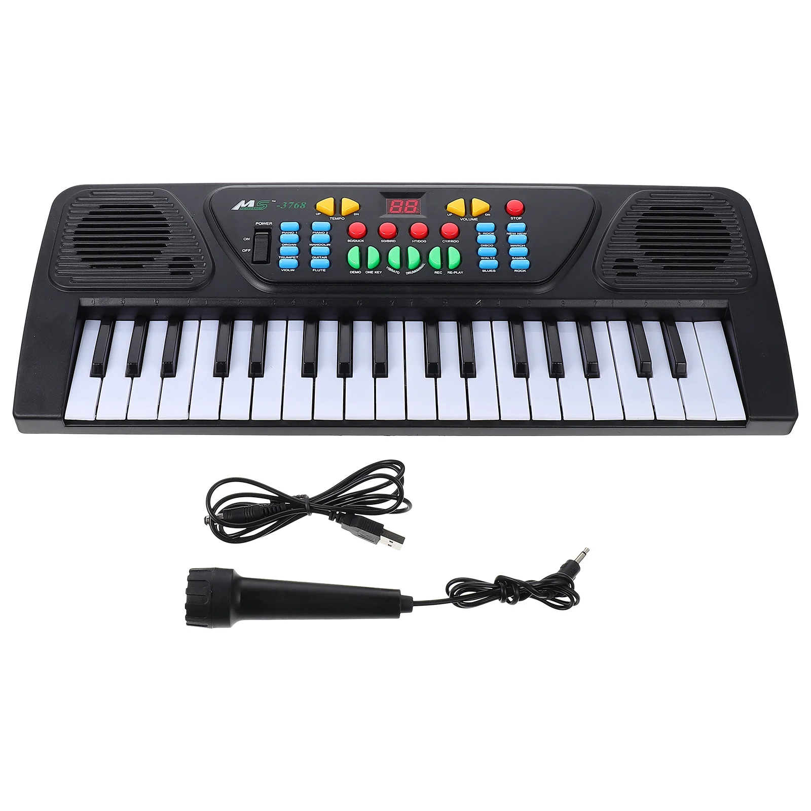 1Set Colorful Music Electronic Keyboard 37-Key Durable ABS Kids Learning Educational Piano Plaything Multipurpose Piano Toy