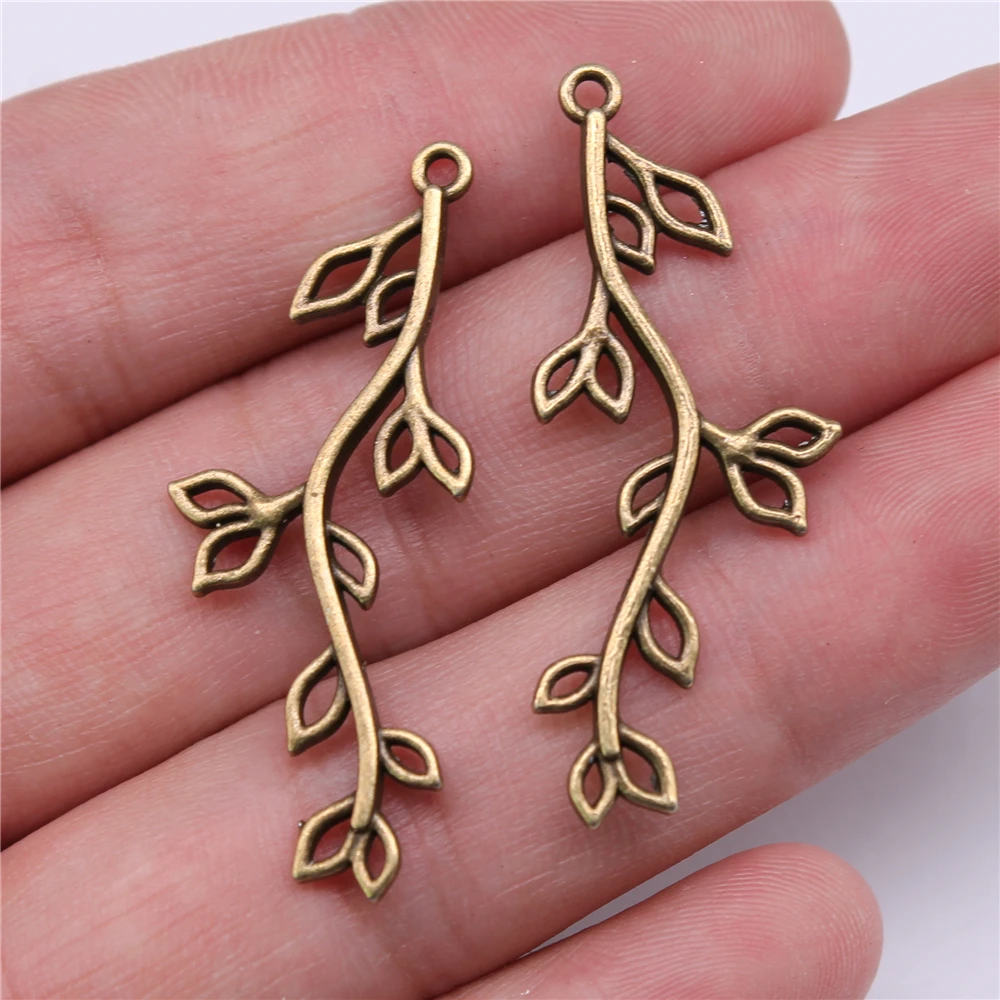 WYSIWYG 10pcs Charms Branch 17x43mm 3 Colors Antique Silver Color Antique Gold Color Alloy DIY Jewelry Making Accessories