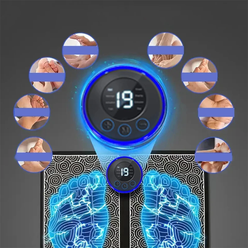 Foot Massager Foldable Portable Electric Massage Pad with Multiple Gear Adjustment for Body Relaxation Device Rechargeable image 2