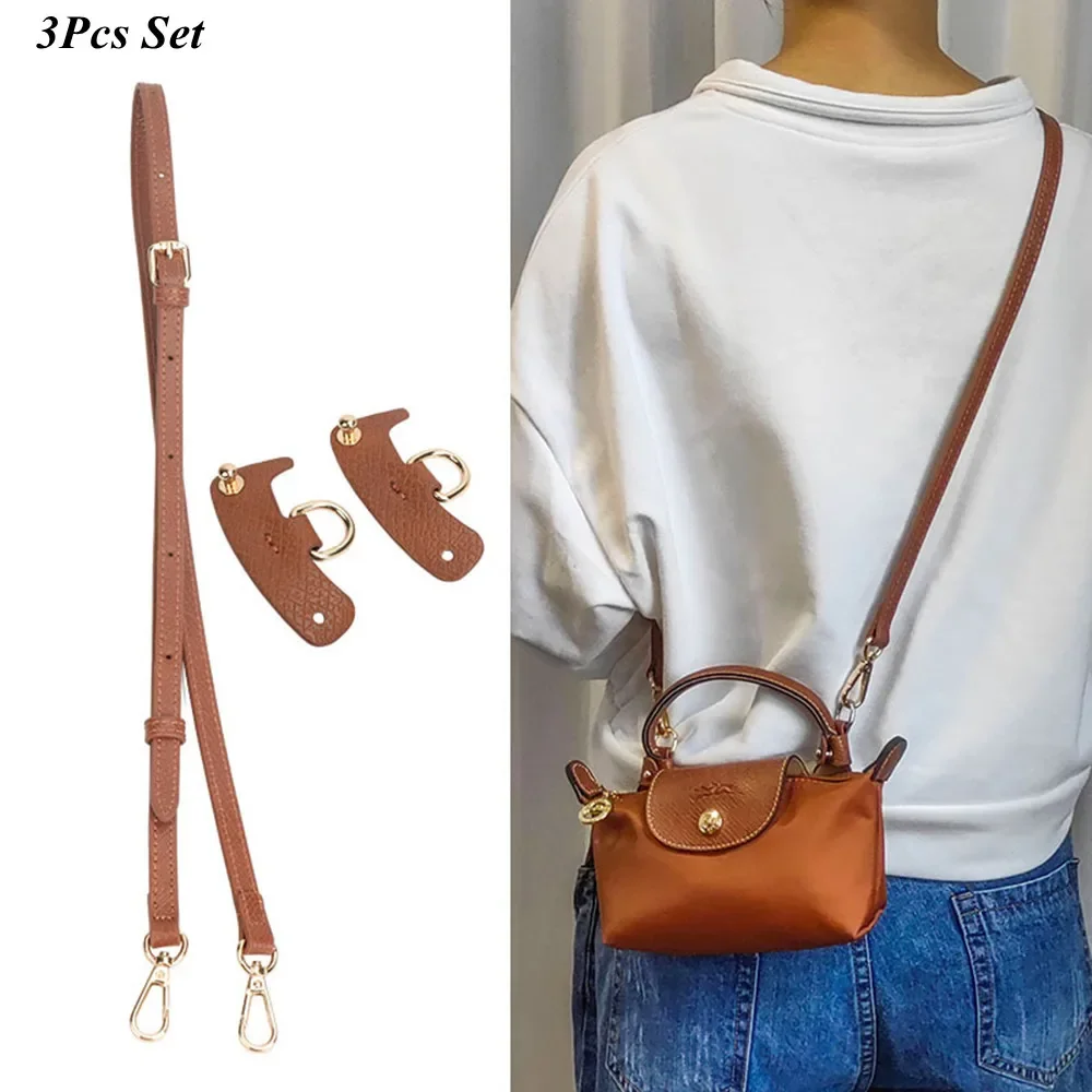 Bag Strap Bag Transformation Accessories For Longchamp Mini Bag Genuine Leather Shoulder Strap Crossbody Belt Straps