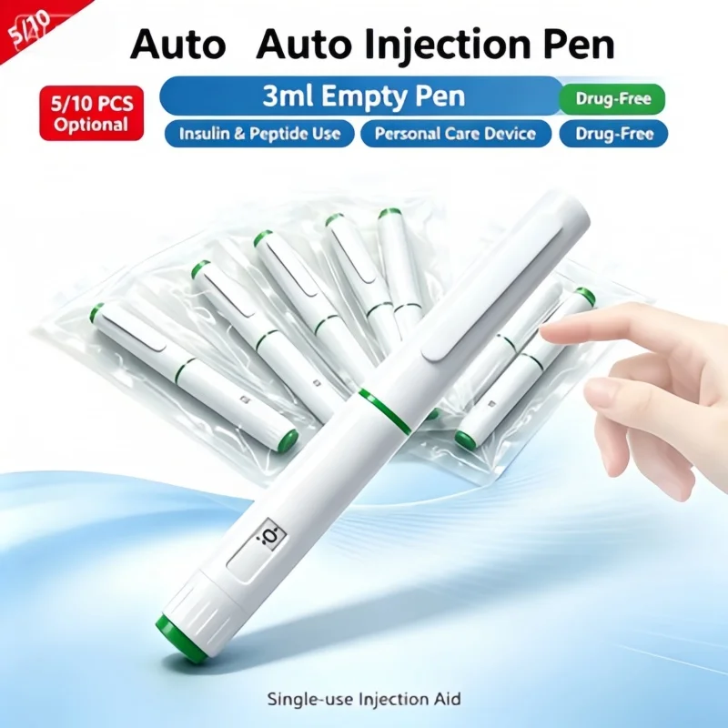 5/10Pcs Disposable Auto Injection Pen 3ml Empty, Personal Care Insulin Peptide Injector Device, No Drugs